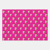 Funny Custom Face Foto Santa Head Geschenkpapier Set (Vorderseite)