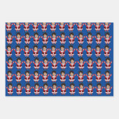 Funny Custom Face Foto Santa Head Personalisiert Geschenkpapier Set (Vorderseite 3)