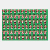 Funny Custom Face Foto Santa Head Personalisiert Geschenkpapier Set (Vorderseite 2)