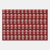 Funny Custom Face Foto Santa Head Trump Pink Geschenkpapier Set (Vorderseite)