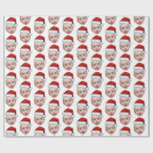 Funny Custom Face Foto Weihnachten Weihnachten Wei Geschenkpapier (Flach)