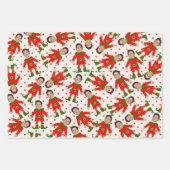 Funny Custom Face Foto Weihnachten Weihnachten Wei Geschenkpapier Set (Vorderseite 2)