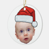 Funny Custom Face Foto Weihnachten Weihnachten Wei Keramik Ornament (Links)