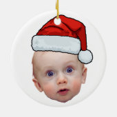 Funny Custom Face Foto Weihnachten Weihnachten Wei Keramik Ornament (Hinten)