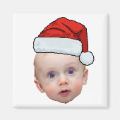 Funny Custom Face Foto Weihnachten Weihnachten Wei Magnet (Vorne)
