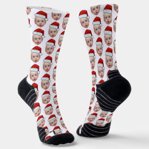 Funny Custom Face Foto Weihnachten Weihnachten Wei Socken