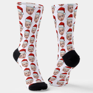 Funny Custom Face Foto Weihnachten Weihnachten Wei Socken