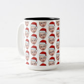Funny Custom Face Foto Weihnachten Weihnachten Wei Zweifarbige Tasse (Vorderseite Links)