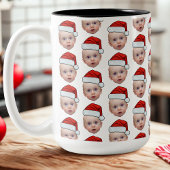Funny Custom Face Foto Weihnachten Weihnachten Wei Zweifarbige Tasse