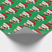 Funny Custom Face Foto Weihnachtsmannmütze Weihnac Geschenkpapier (Ecke)