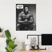 Funny custom face in hole body builder Foto Poster (Heimbüro)