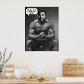 Funny custom face in hole body builder Foto Poster (Küche)