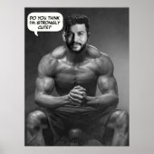 Funny custom face in hole body builder Foto Poster (Vorne)