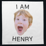 Funny Custom Face Napkin Geburtstagsparty Matching Serviette<br><div class="desc">Funny Custom Face , Ersetzen Sie das Gesicht dieses Babys mit Ihrem Lieblings-Foto (stellen Sie sicher, so viel ins Gesicht wie möglich zu schneiden und verwenden Sie eine App, um den Hintergrund zu entfernen) und personalisieren Sie dieses lustige Gesicht mit Ihrem Kind, Ehemann oder Freund darauf! Auch eine lustige und...</div>