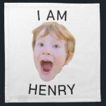 Funny Custom Face Napkin Geburtstagsparty Matching Serviette<br><div class="desc">Funny Custom Face , Ersetzen Sie das Gesicht dieses Babys mit Ihrem Lieblings-Foto (stellen Sie sicher, so viel ins Gesicht wie möglich zu schneiden und verwenden Sie eine App, um den Hintergrund zu entfernen) und personalisieren Sie dieses lustige Gesicht mit Ihrem Kind, Ehemann oder Freund darauf! Auch eine lustige und...</div>