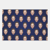 Funny Custom Face Personalisiert Gift Wrap Geschenkpapier Set (Vorderseite 3)