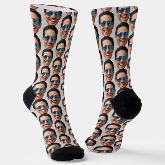 Funny Custom Face Photo Crew  Socken (Gewinkelt)