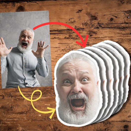 Funny Custom Face Sticker | Gesicht und Foto Opa