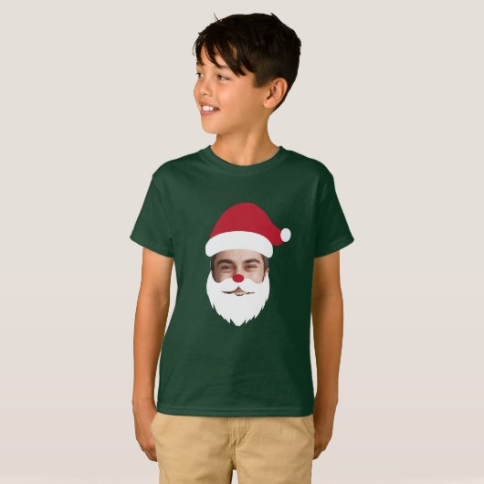 Funny Custom Face Swap Weihnachtsmann Weihnachten T-Shirt (Vorne ganz)