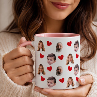 Funny Custom Family Face Fotos Tasse