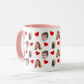 Funny Custom Family Face Fotos Tasse (Vorderseite Links)