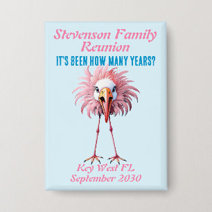 Funny Custom Family Wiedersehen Flamingo Button