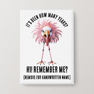 Funny Custom Flamingo Flocking Shocking Wiedersehe Button
