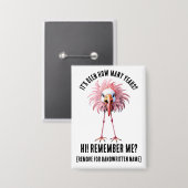 Funny Custom Flamingo Flocking Shocking Wiedersehe Button (Vorderseite/Rückseite)