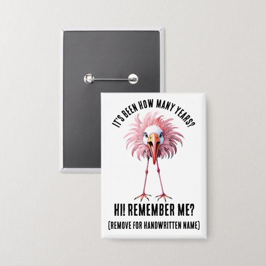 Funny Custom Flamingo Flocking Shocking Wiedersehe Button (Vorderseite/Rückseite)