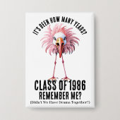 Funny Custom Flamingo School Class Wiedersehen Button (Vorderseite)