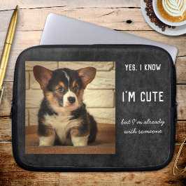 Funny Custom Foto Dog Boyfriend Laptop Sleeve
