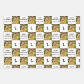 Funny Custom Foto Happy Birthday Age Kinder Erwach Geschenkpapier Set (Vorderseite 2)