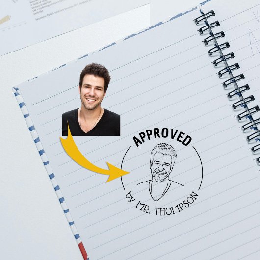 Funny Custom Foto Lehrer Klasse genehmigt Gummistempel