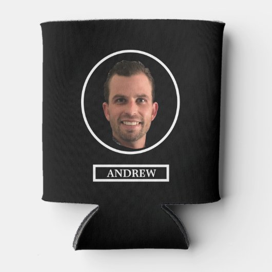 Funny Custom Foto Trauzeuge Geschenk Schwarz und W Dosenkühler (Vorderseite)