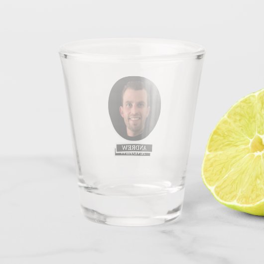 Funny Custom Foto Trauzeuge Geschenk Schwarz und W Schnapsglas (Rückseite)