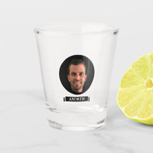 Funny Custom Foto Trauzeuge Geschenk Schwarz und W Schnapsglas