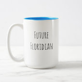 Funny Custom Future Floridian Beach Moderner Chic Zweifarbige Tasse (Links)