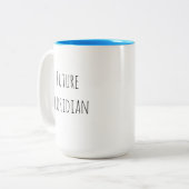 Funny Custom Future Floridian Beach Moderner Chic Zweifarbige Tasse (Vorderseite Links)