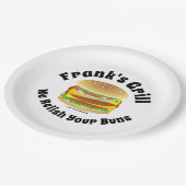 Funny Custom Hamburger Pappteller (Schrägansicht)