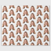 Funny Custom Heads Foto Gift Wrap | Angepasstes Ge Geschenkpapier (Flach)