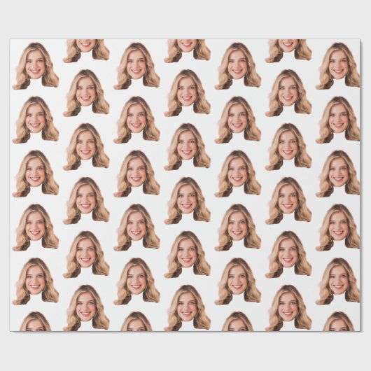 Funny Custom Heads Foto Gift Wrap | Angepasstes Ge Geschenkpapier (Flach)