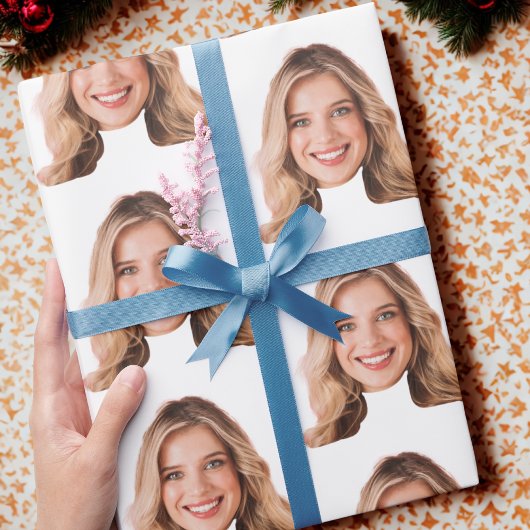 Funny Custom Heads Foto Gift Wrap | Angepasstes Ge Geschenkpapier