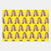 Funny Custom Heads Photo Gift Wrap | Custom Face Geschenkpapier Set (Vorderseite 3)