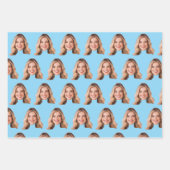 Funny Custom Heads Photo Gift Wrap | Custom Face Geschenkpapier Set (Vorderseite 2)