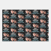 Funny Custom Kids gegenüberstehen Foto Happy Vater Geschenkpapier Set (Vorderseite)