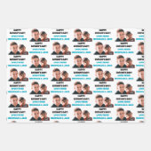 Funny Custom Kids gegenüberstehen Foto Happy Vater Geschenkpapier Set (Vorderseite 3)