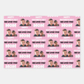 Funny Custom Kids Gesicht Foto glücklichen Muttert Geschenkpapier Set (Vorderseite 3)