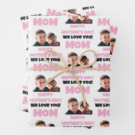 Funny Custom Kids Gesicht Foto glücklichen Muttert Geschenkpapier Set