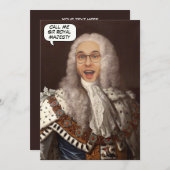 Funny Custom King Head in Hole Foto Einladung (Vorne/Hinten)