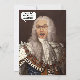 Funny Custom King Head in Hole Foto Einladung